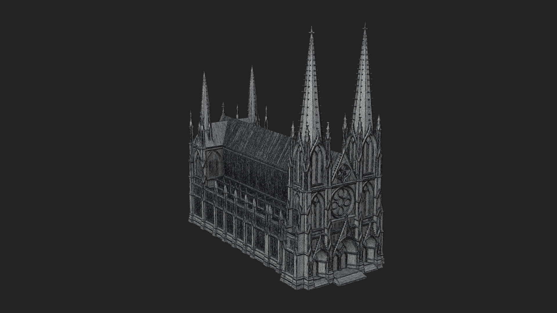 Gothic Cathedral Tower Model Design 5 3D Print Model 3D Model