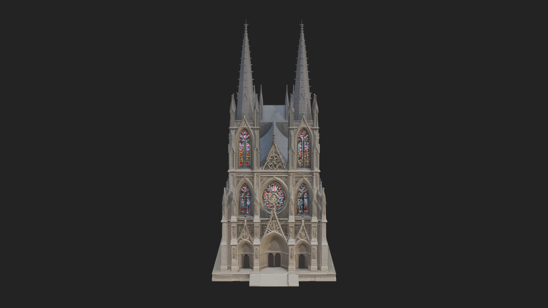 Gothic Cathedral Tower Model Design 6 3D Print Model 3D Model