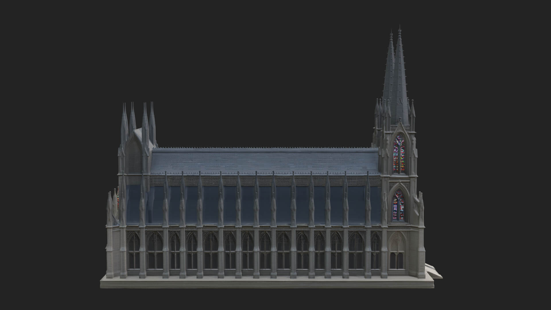 Gothic Cathedral Tower Model Design 6 3D Print Model 3D Model