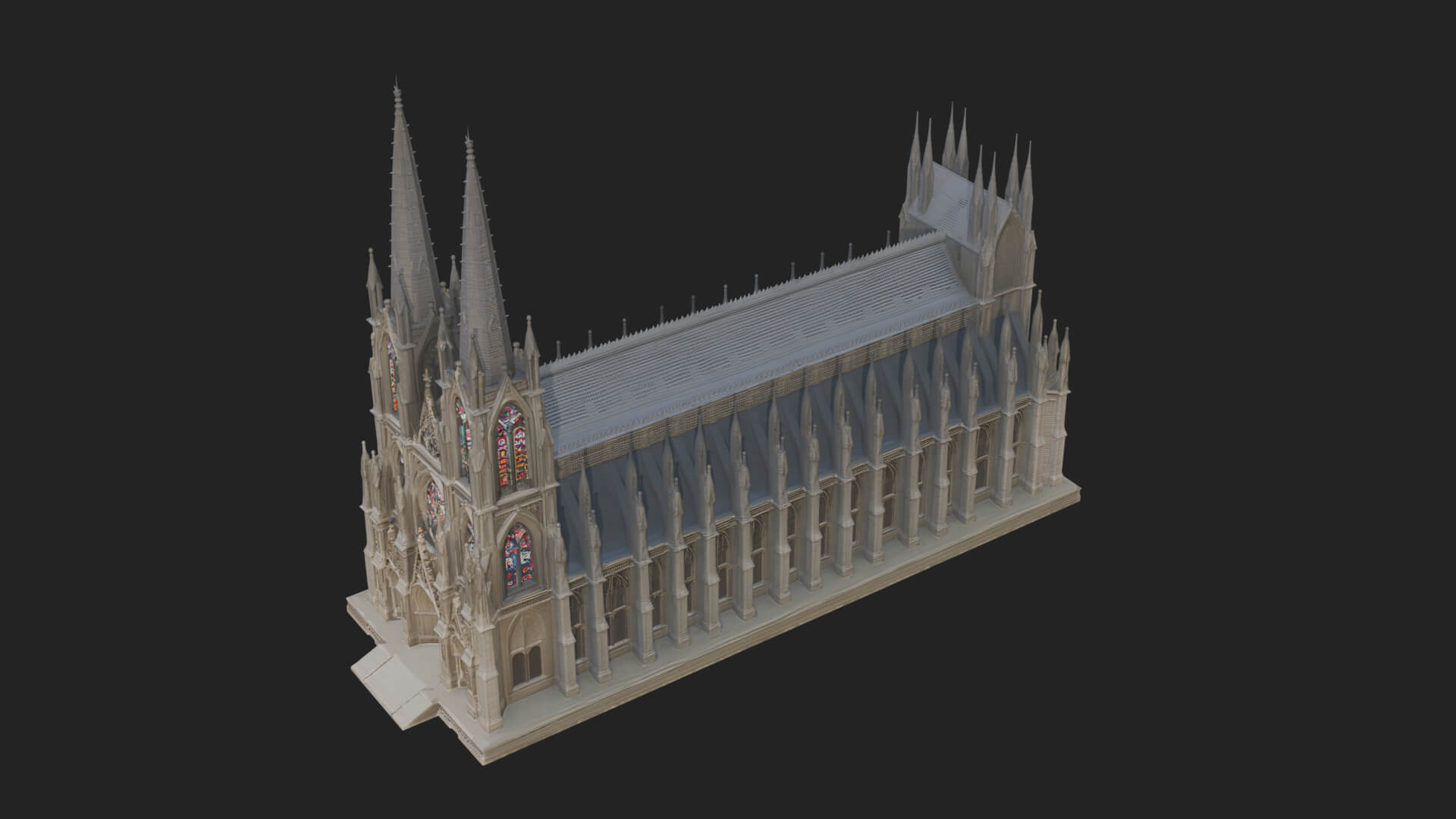 Gothic Cathedral Tower Model Design 6 3D Print Model 3D Model
