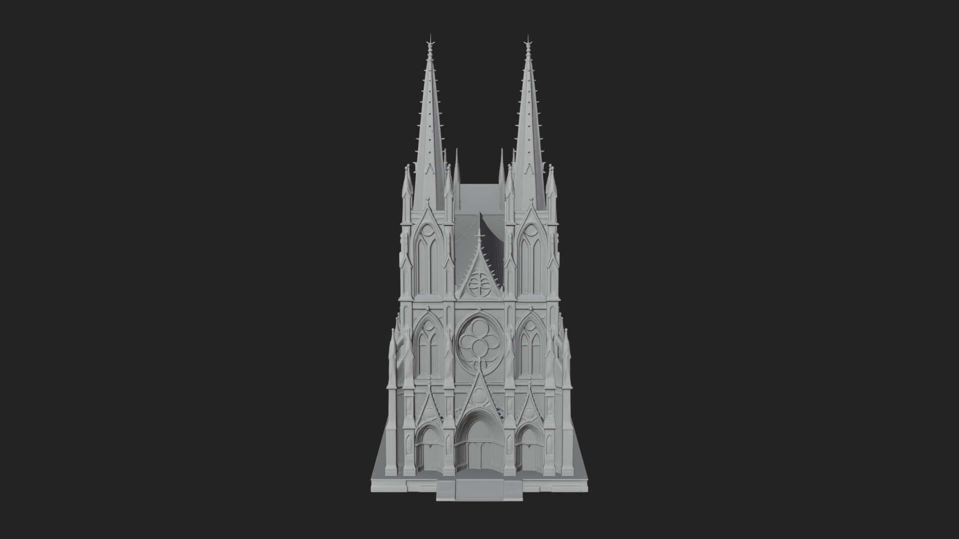 Gothic Cathedral Tower Model Design 6 3D Print Model 3D Model