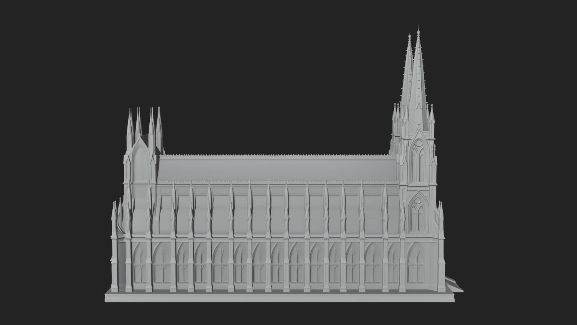 Gothic Cathedral Tower Model Design 6 3D Print Model 3D Model