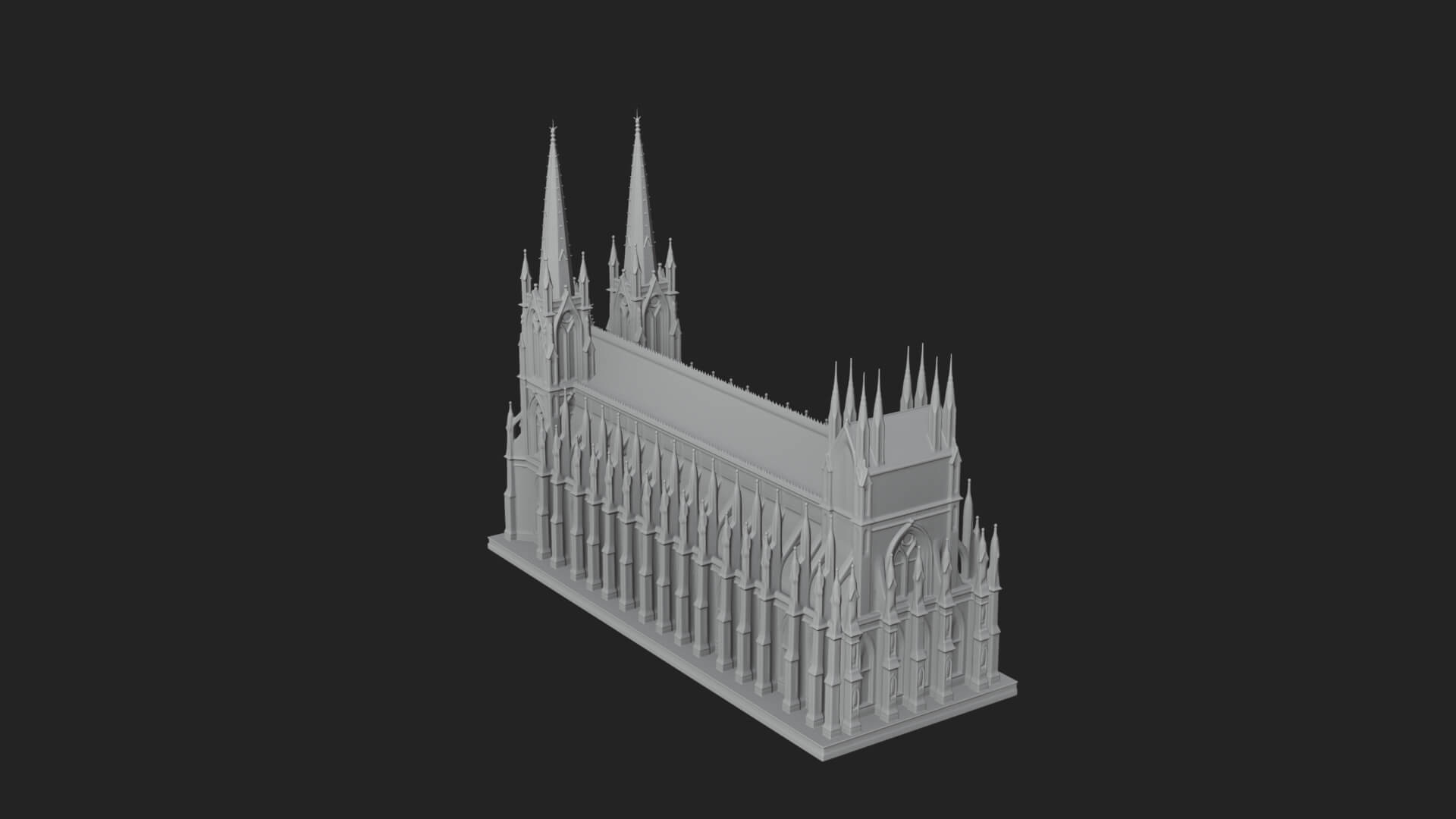 Gothic Cathedral Tower Model Design 6 3D Print Model 3D Model