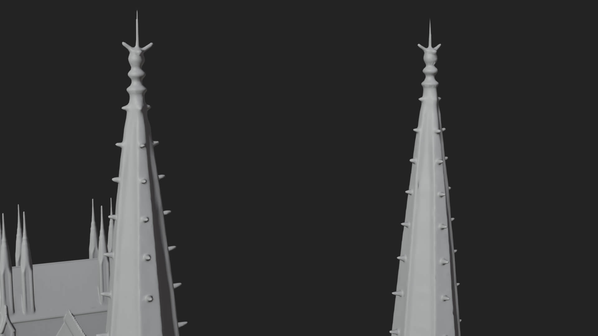 Gothic Cathedral Tower Model Design 6 3D Print Model 3D Model