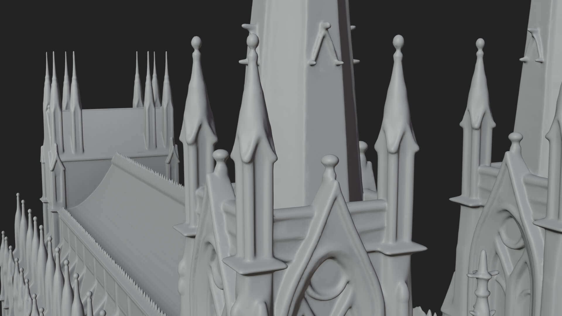 Gothic Cathedral Tower Model Design 6 3D Print Model 3D Model