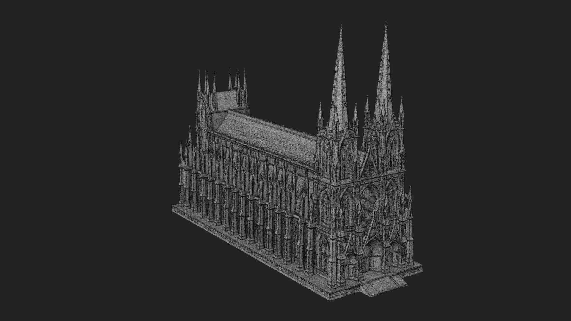 Gothic Cathedral Tower Model Design 6 3D Print Model 3D Model