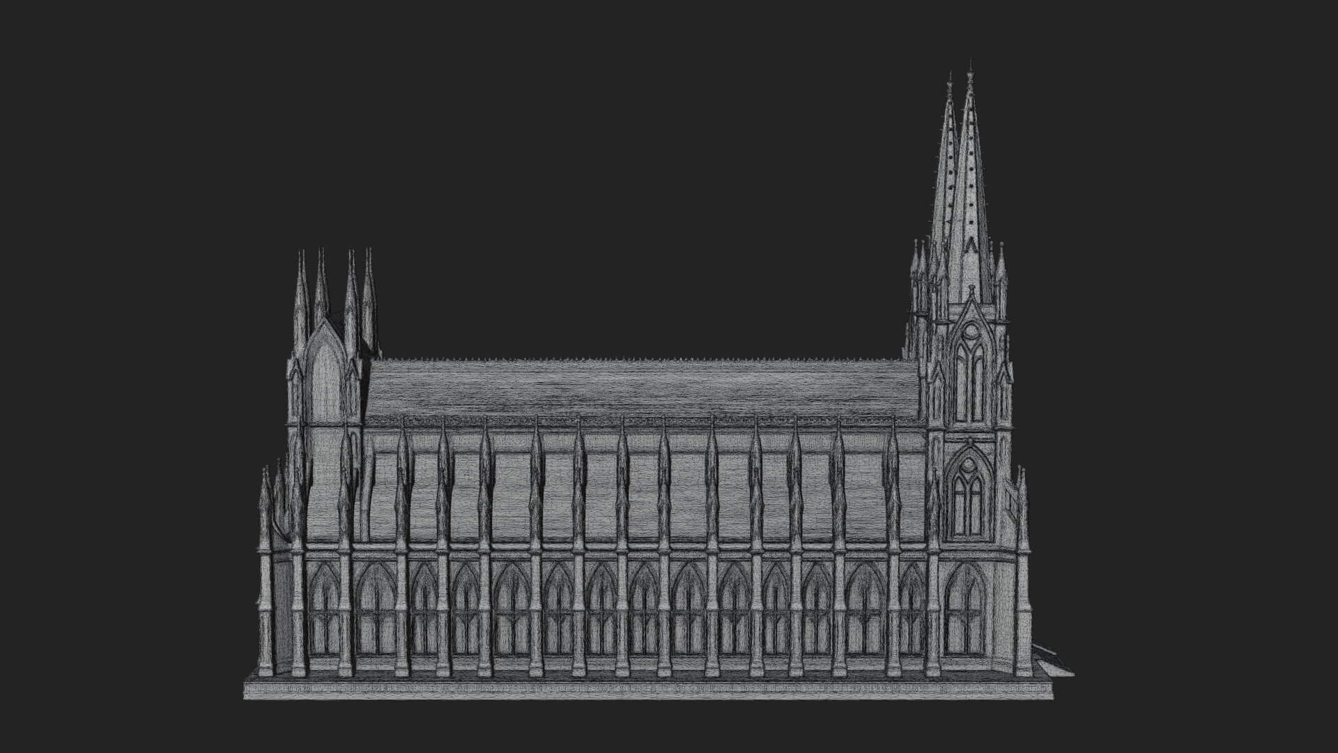 Gothic Cathedral Tower Model Design 6 3D Print Model 3D Model