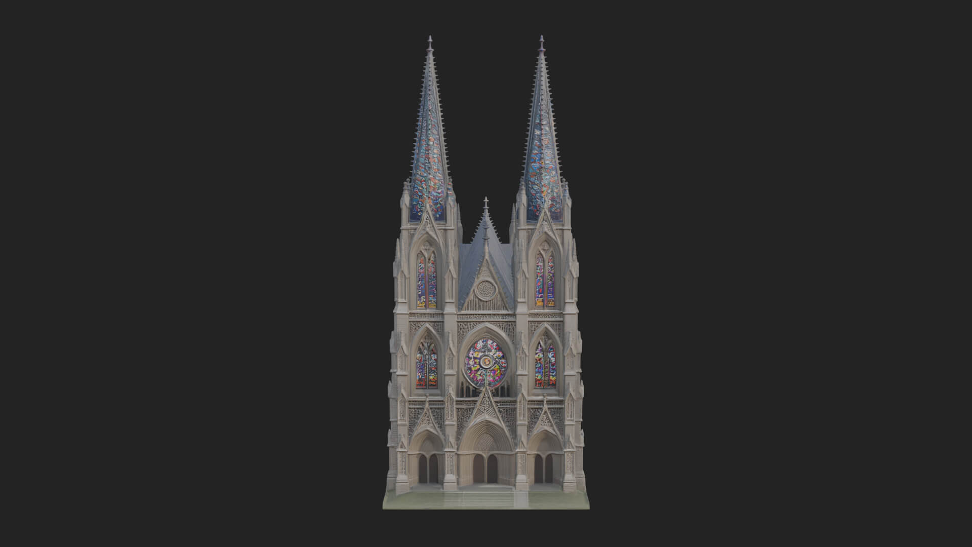 Gothic Cathedral Tower Model Design 7 3D Print Model 3D Model