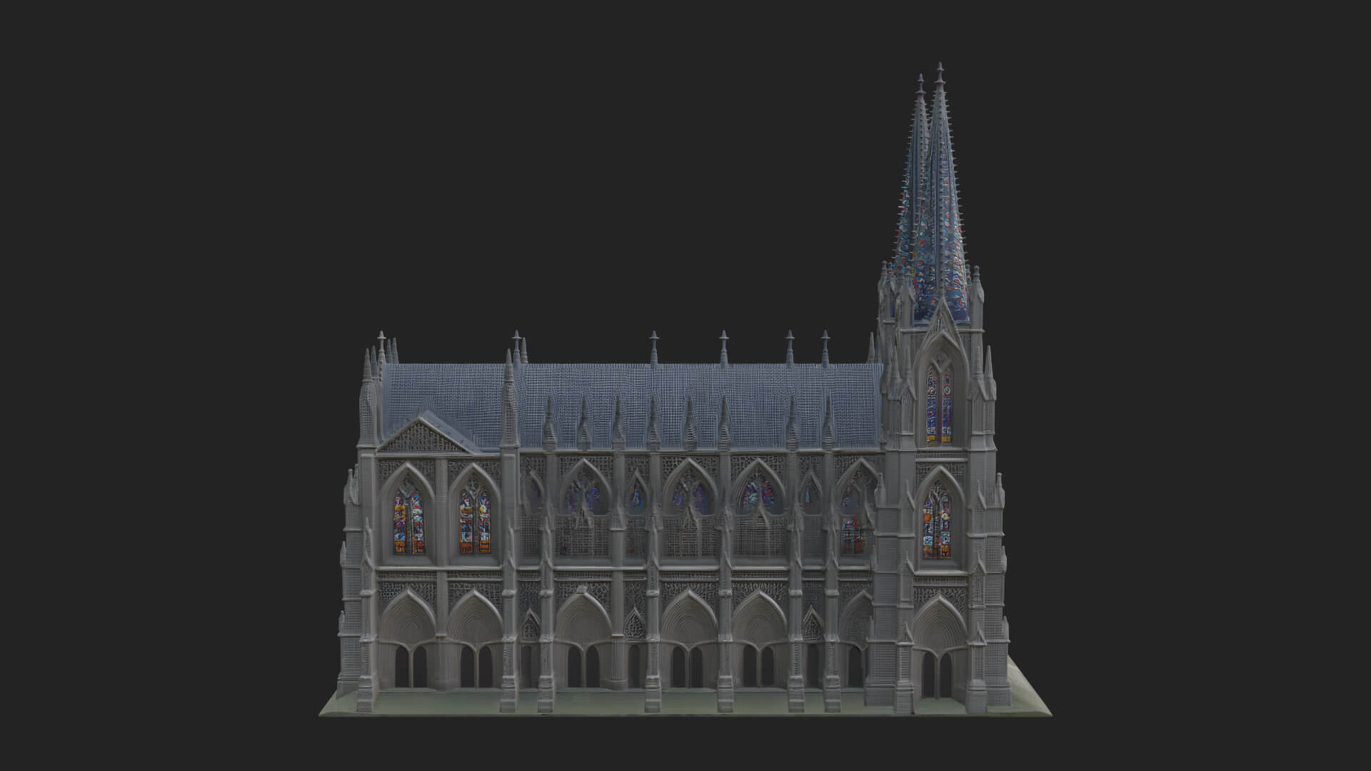 Gothic Cathedral Tower Model Design 7 3D Print Model 3D Model