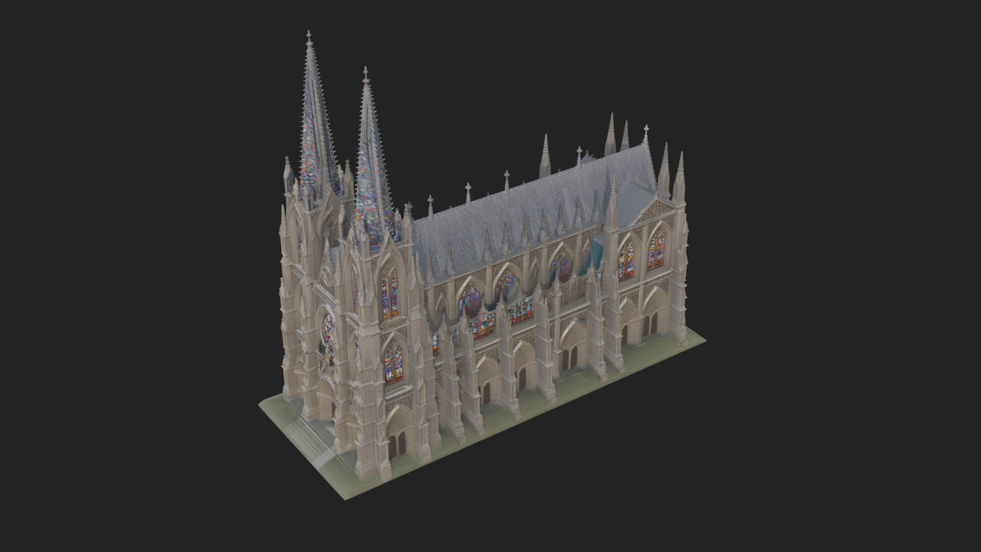 Gothic Cathedral Tower Model Design 7 3D Print Model 3D Model