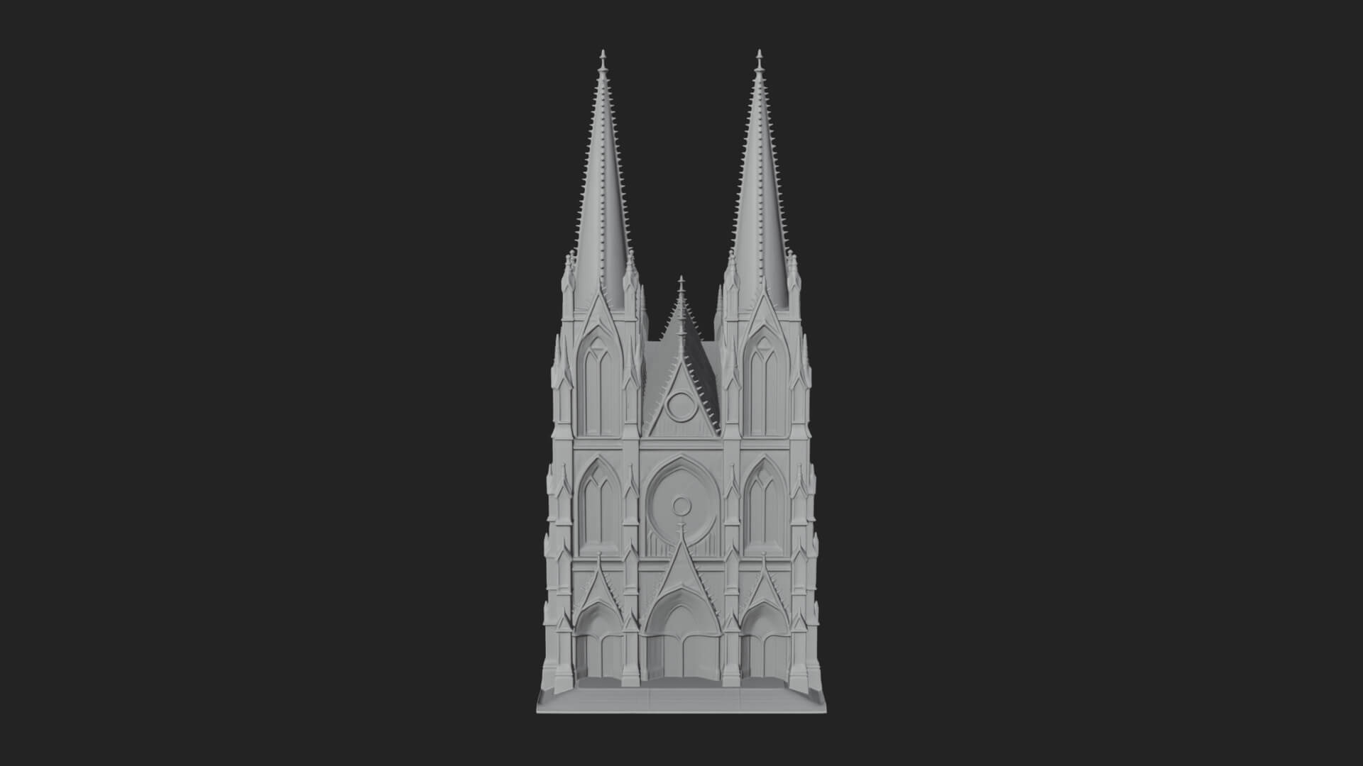 Gothic Cathedral Tower Model Design 7 3D Print Model 3D Model
