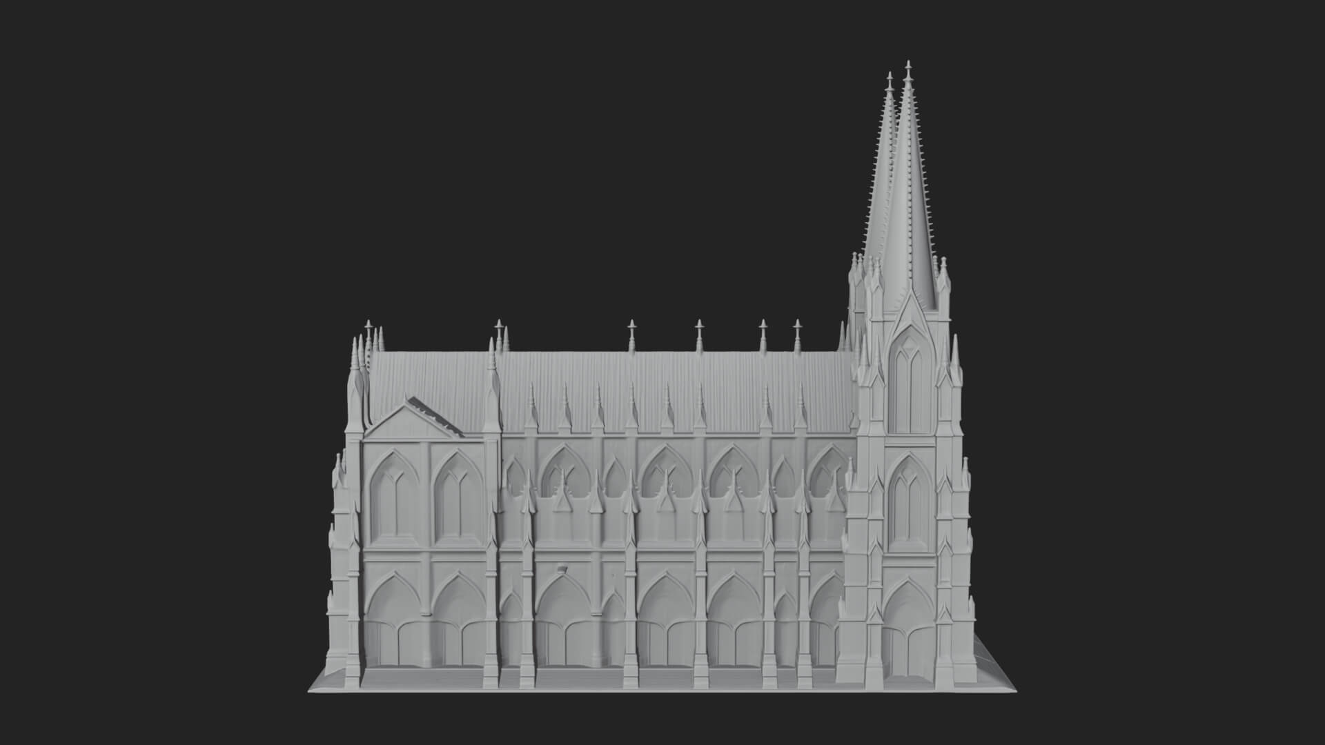 Gothic Cathedral Tower Model Design 7 3D Print Model 3D Model