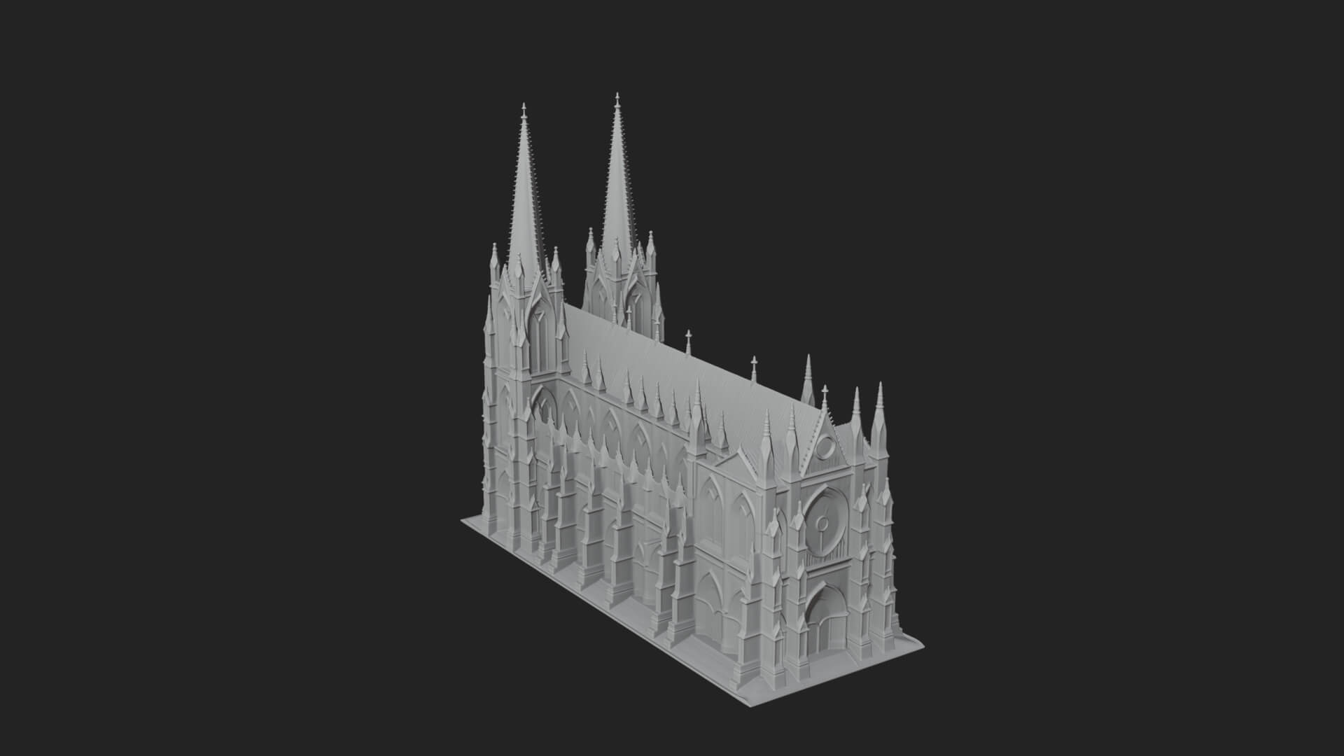 Gothic Cathedral Tower Model Design 7 3D Print Model 3D Model