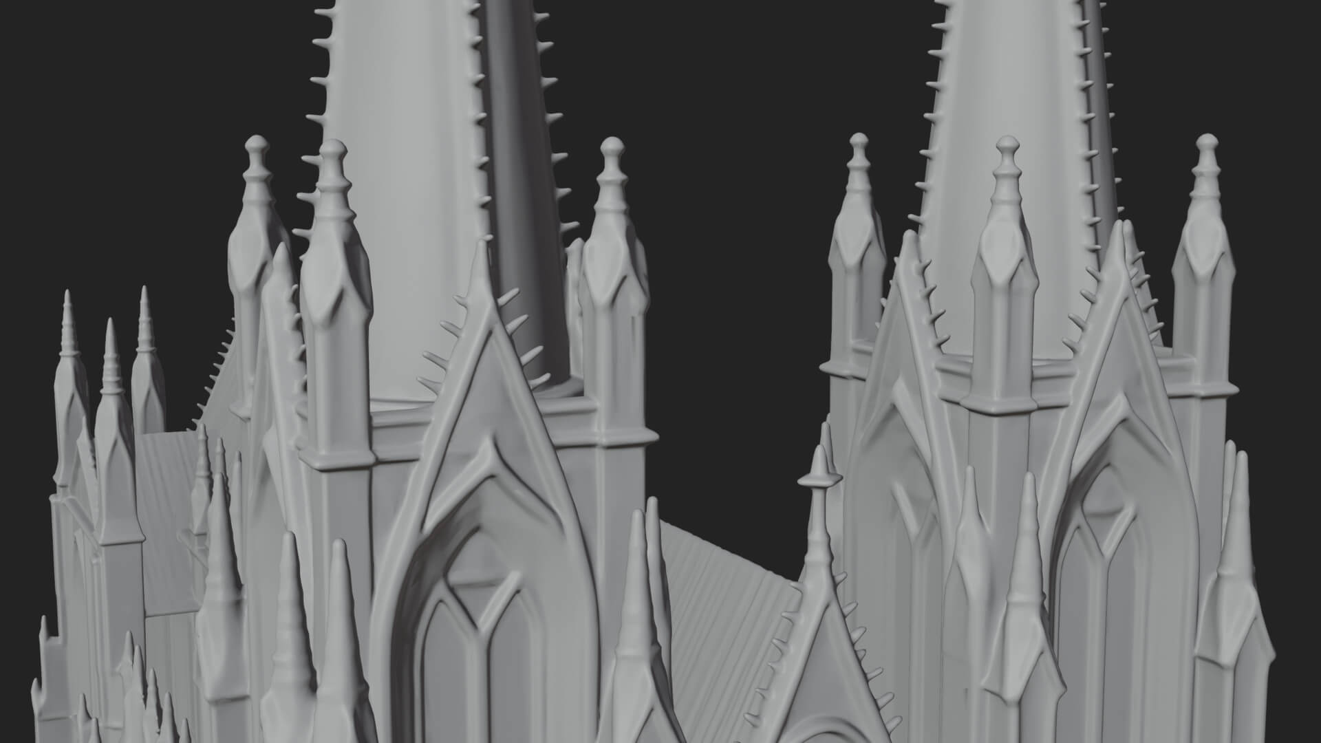 Gothic Cathedral Tower Model Design 7 3D Print Model 3D Model