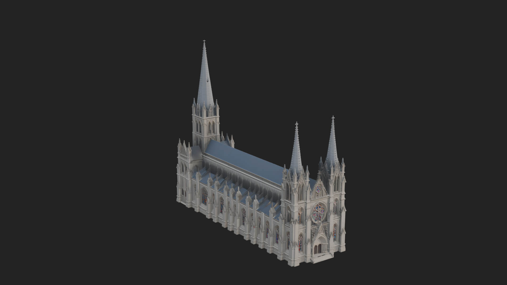 Gothic Cathedral Tower Model Design 8 3D Print Model 3D Model
