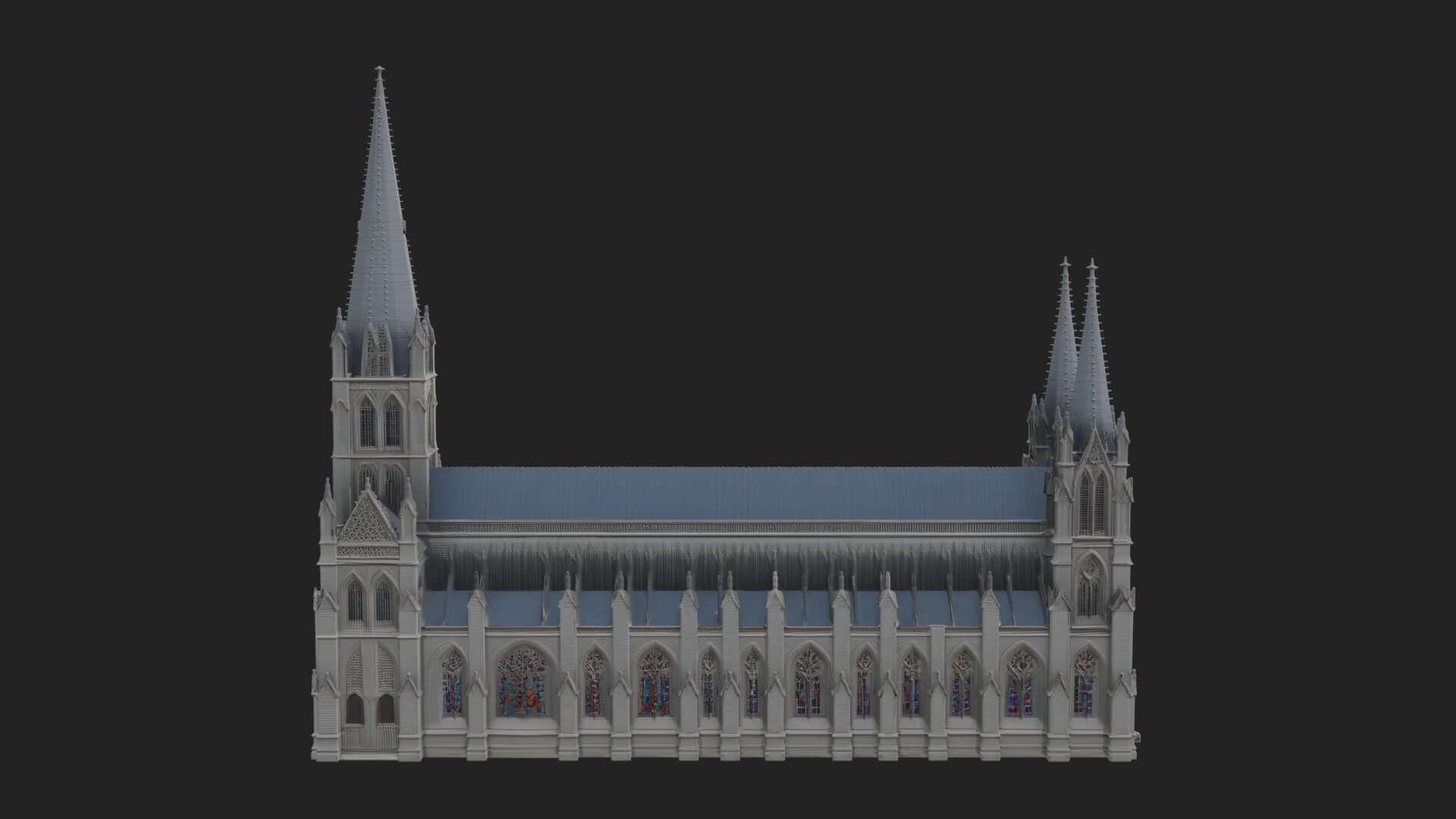 Gothic Cathedral Tower Model Design 8 3D Print Model 3D Model