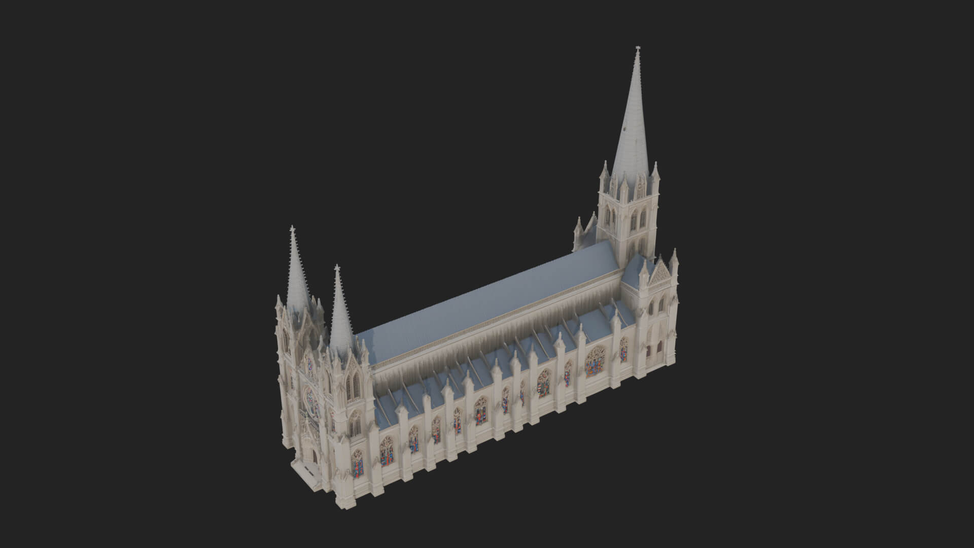 Gothic Cathedral Tower Model Design 8 3D Print Model 3D Model