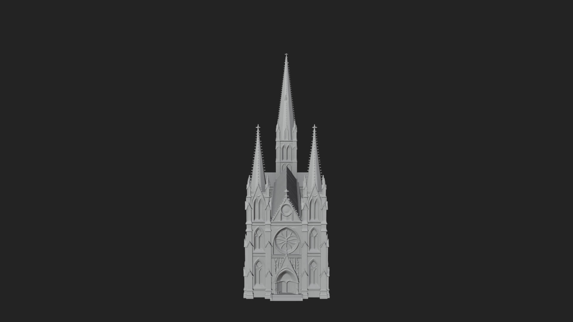 Gothic Cathedral Tower Model Design 8 3D Print Model 3D Model