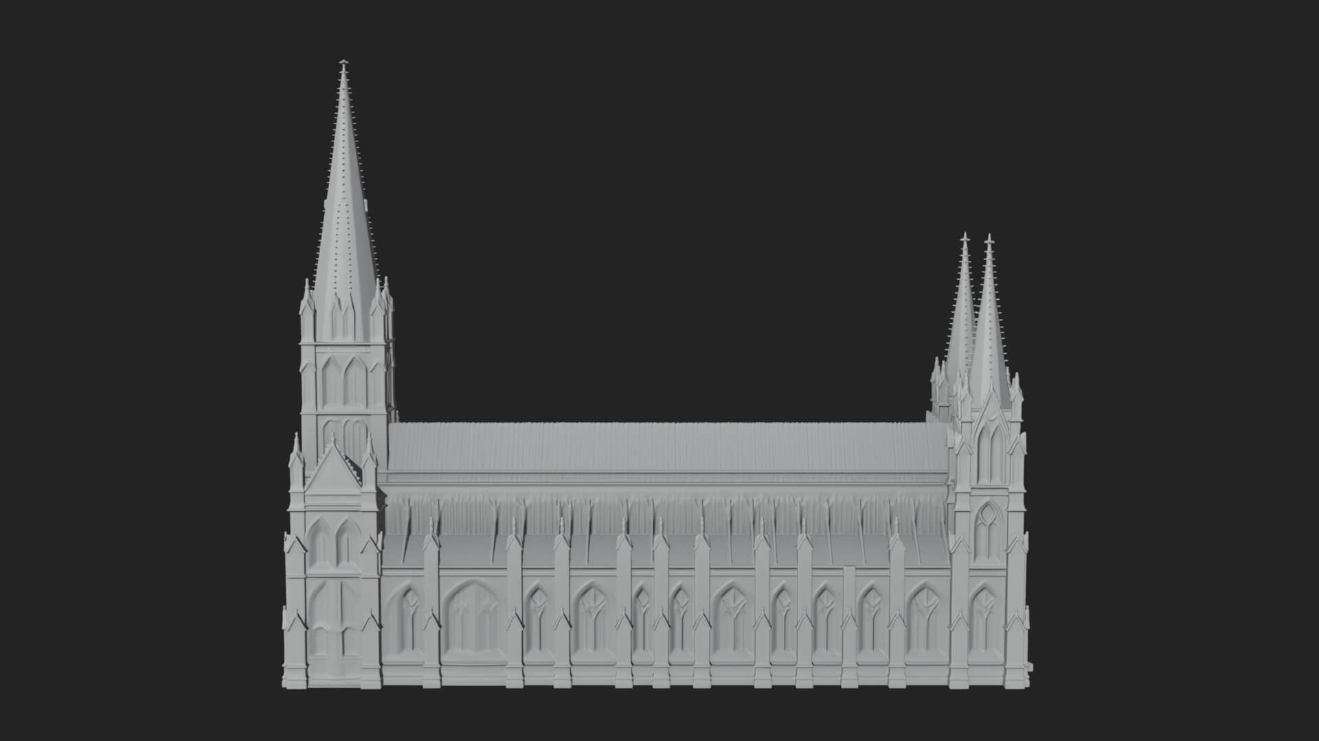 Gothic Cathedral Tower Model Design 8 3D Print Model 3D Model