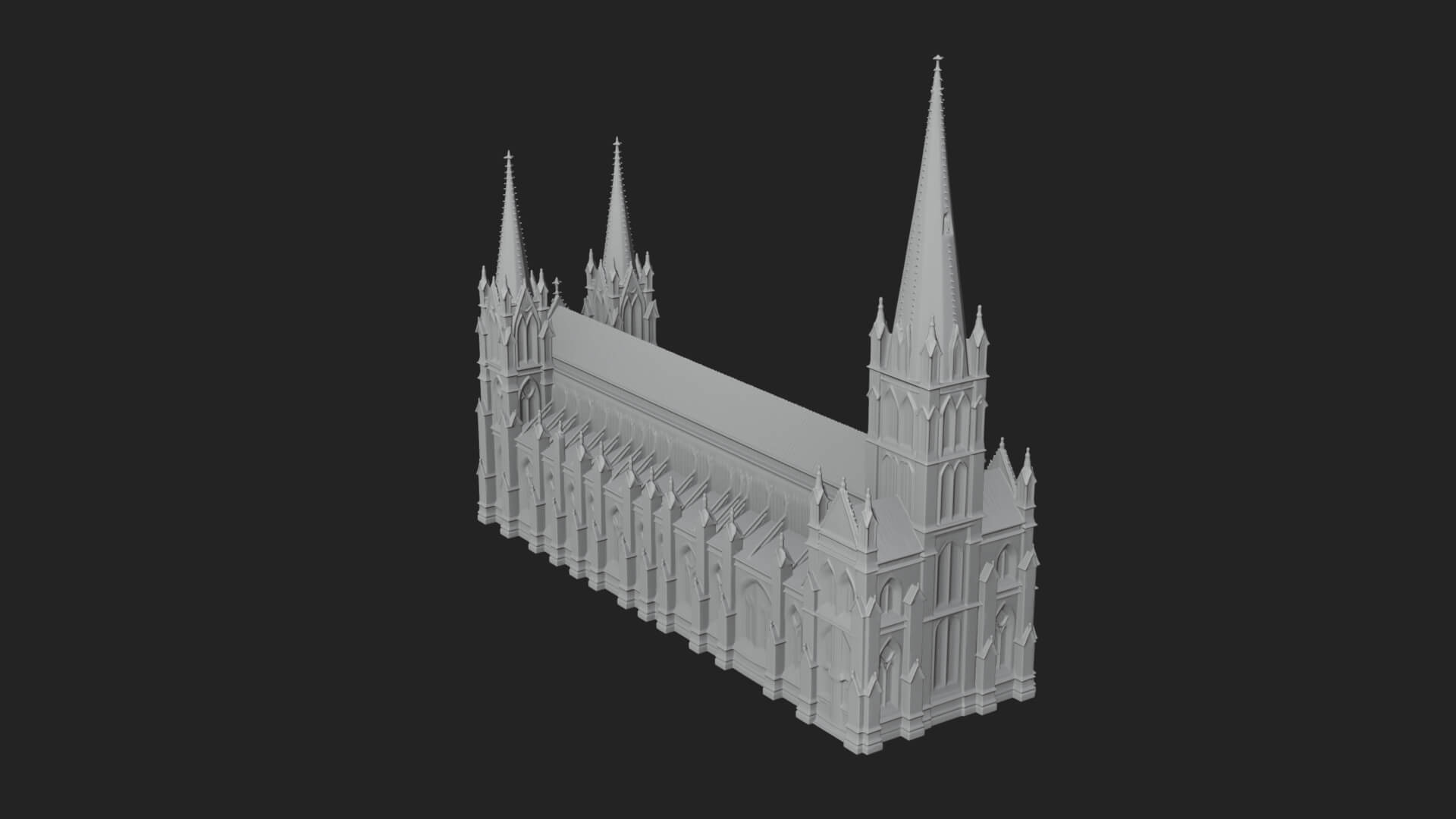 Gothic Cathedral Tower Model Design 8 3D Print Model 3D Model