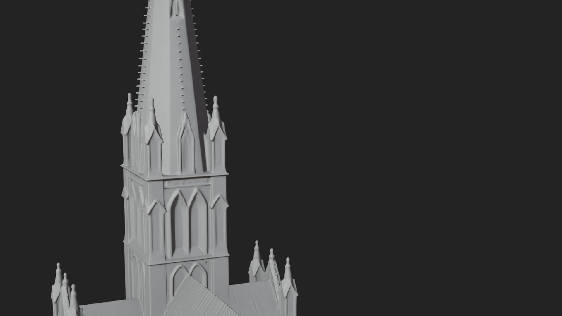 Gothic Cathedral Tower Model Design 8 3D Print Model 3D Model