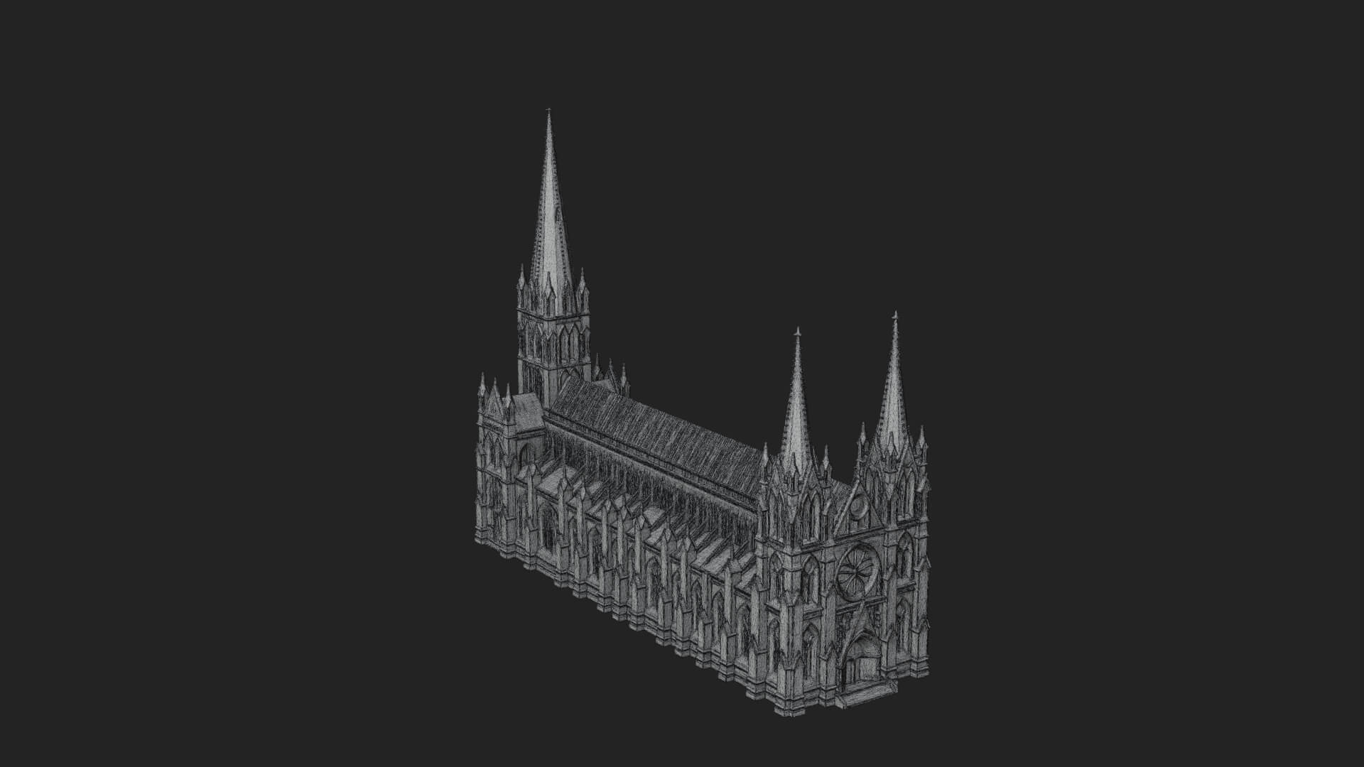Gothic Cathedral Tower Model Design 8 3D Print Model 3D Model