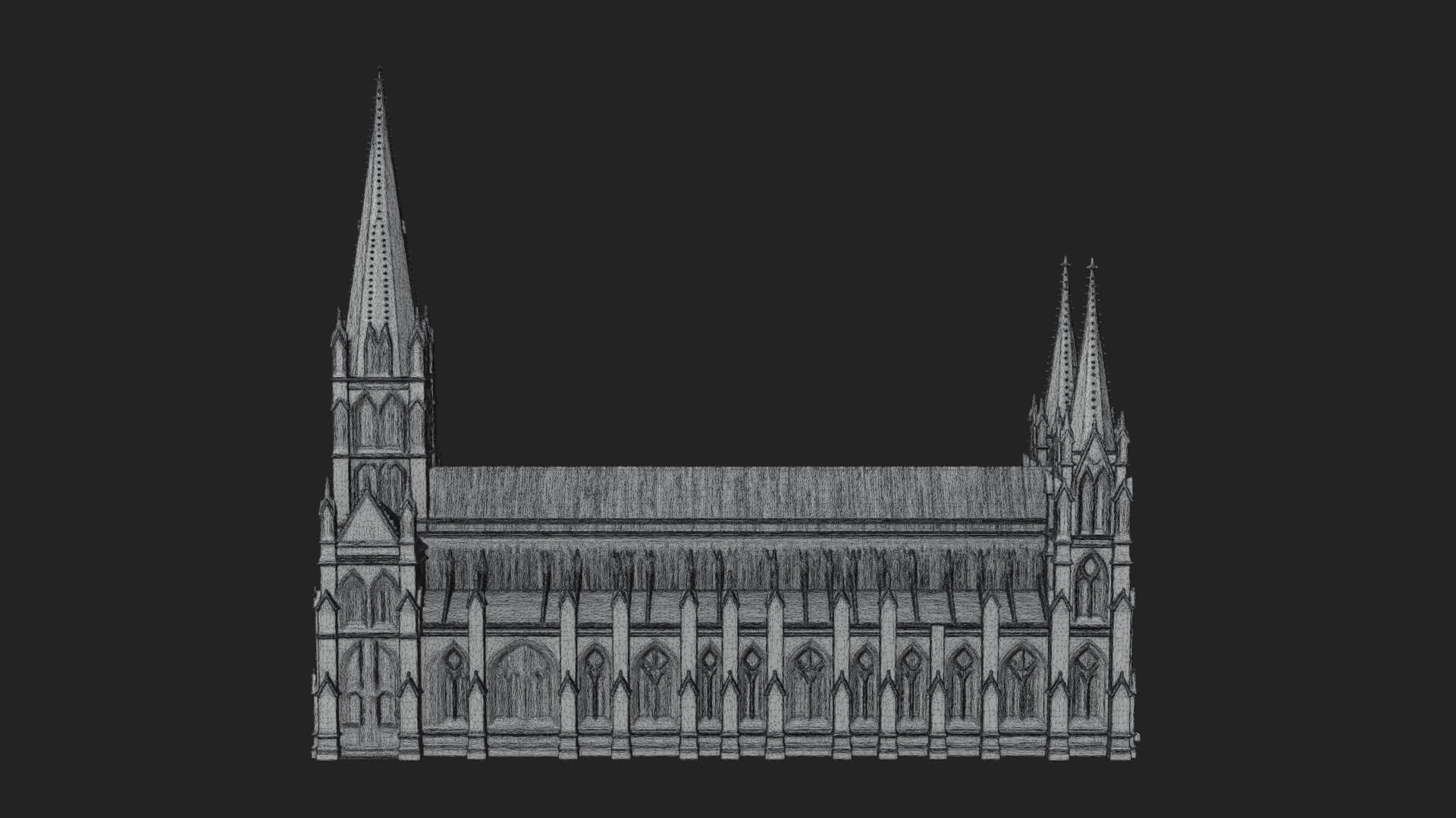 Gothic Cathedral Tower Model Design 8 3D Print Model 3D Model