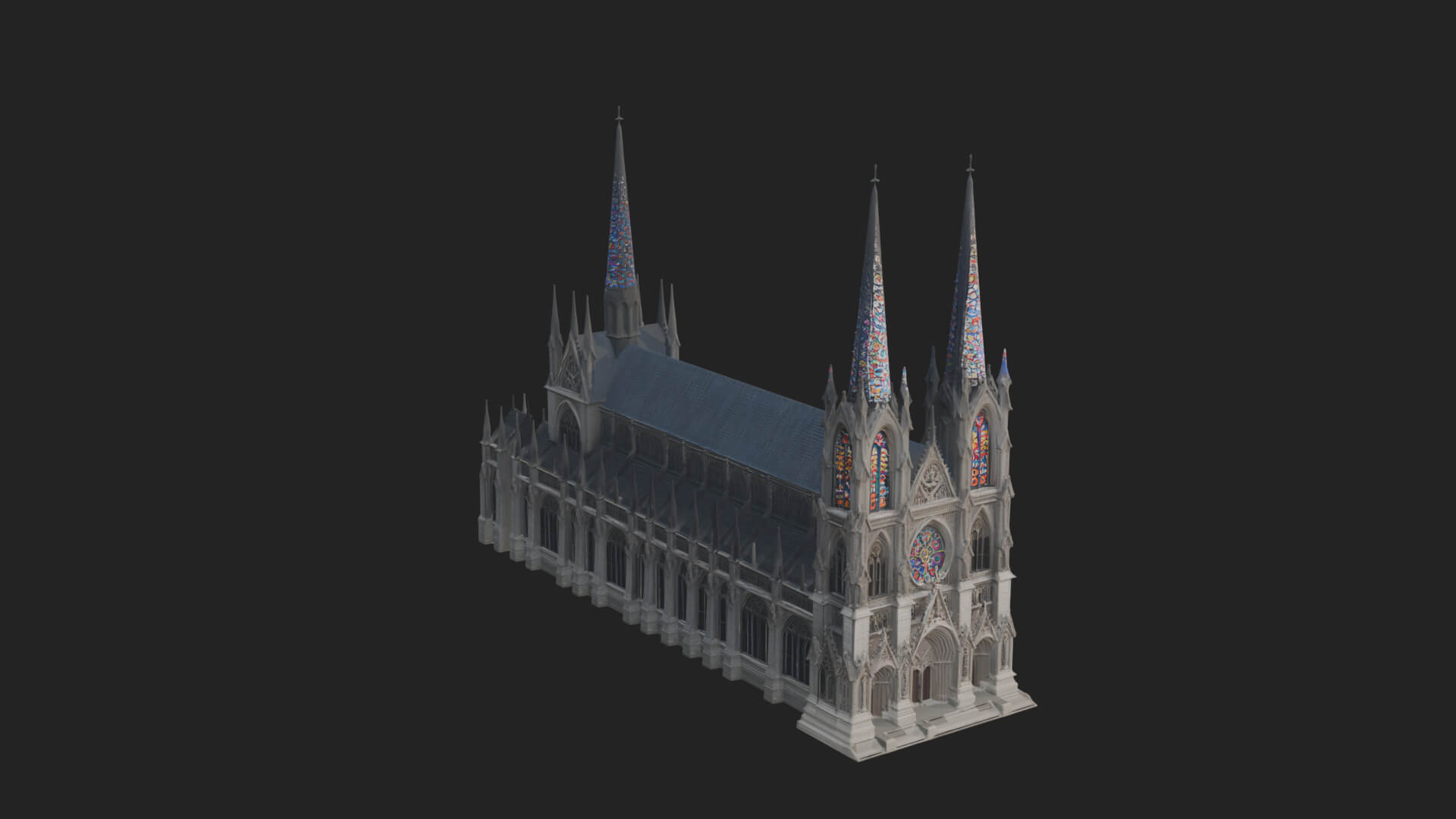 Gothic Cathedral Tower Model Design 9 3D Print Model 3D Model