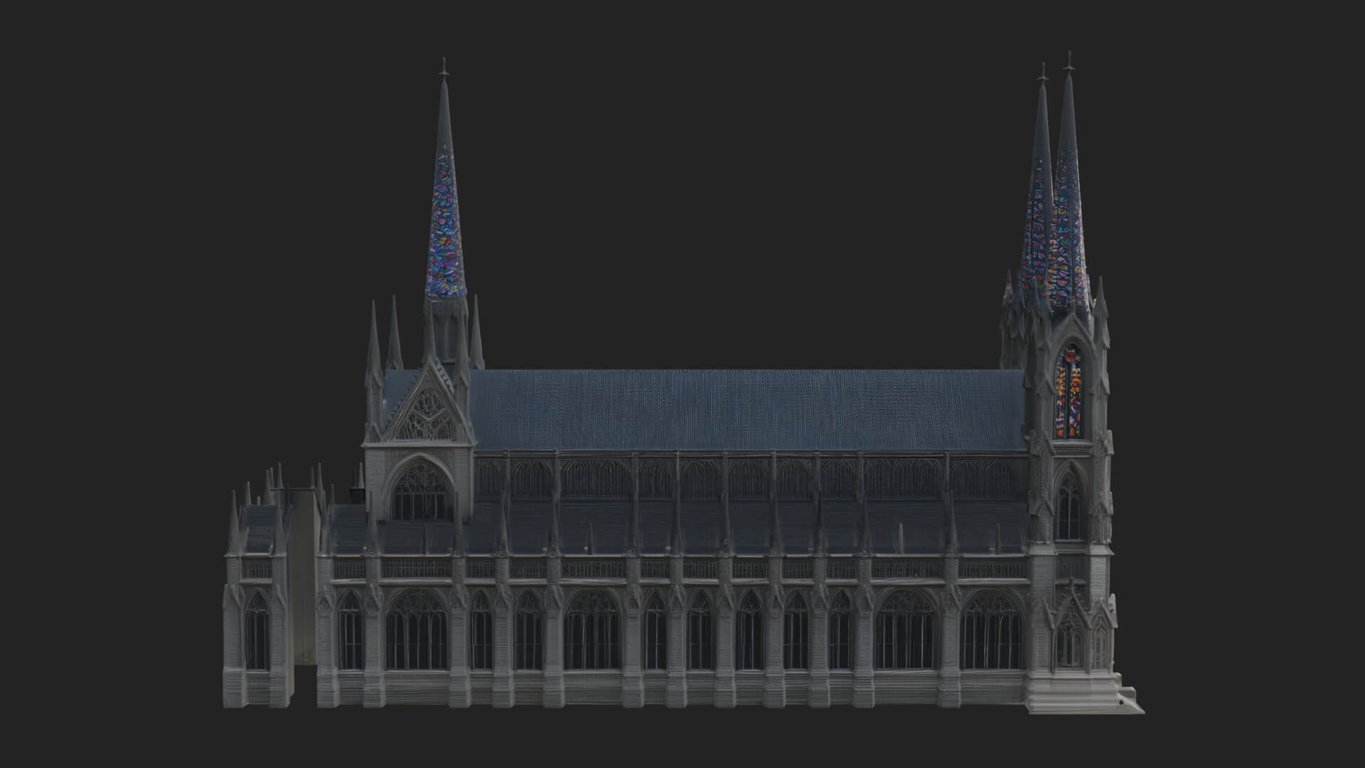 Gothic Cathedral Tower Model Design 9 3D Print Model 3D Model