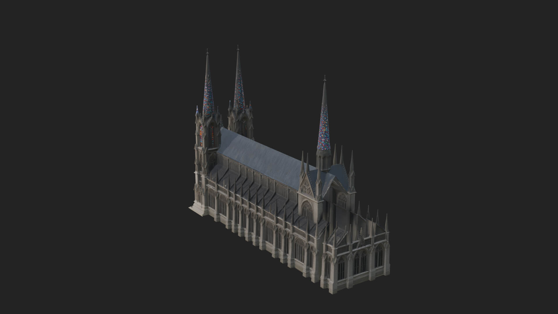 Gothic Cathedral Tower Model Design 9 3D Print Model 3D Model