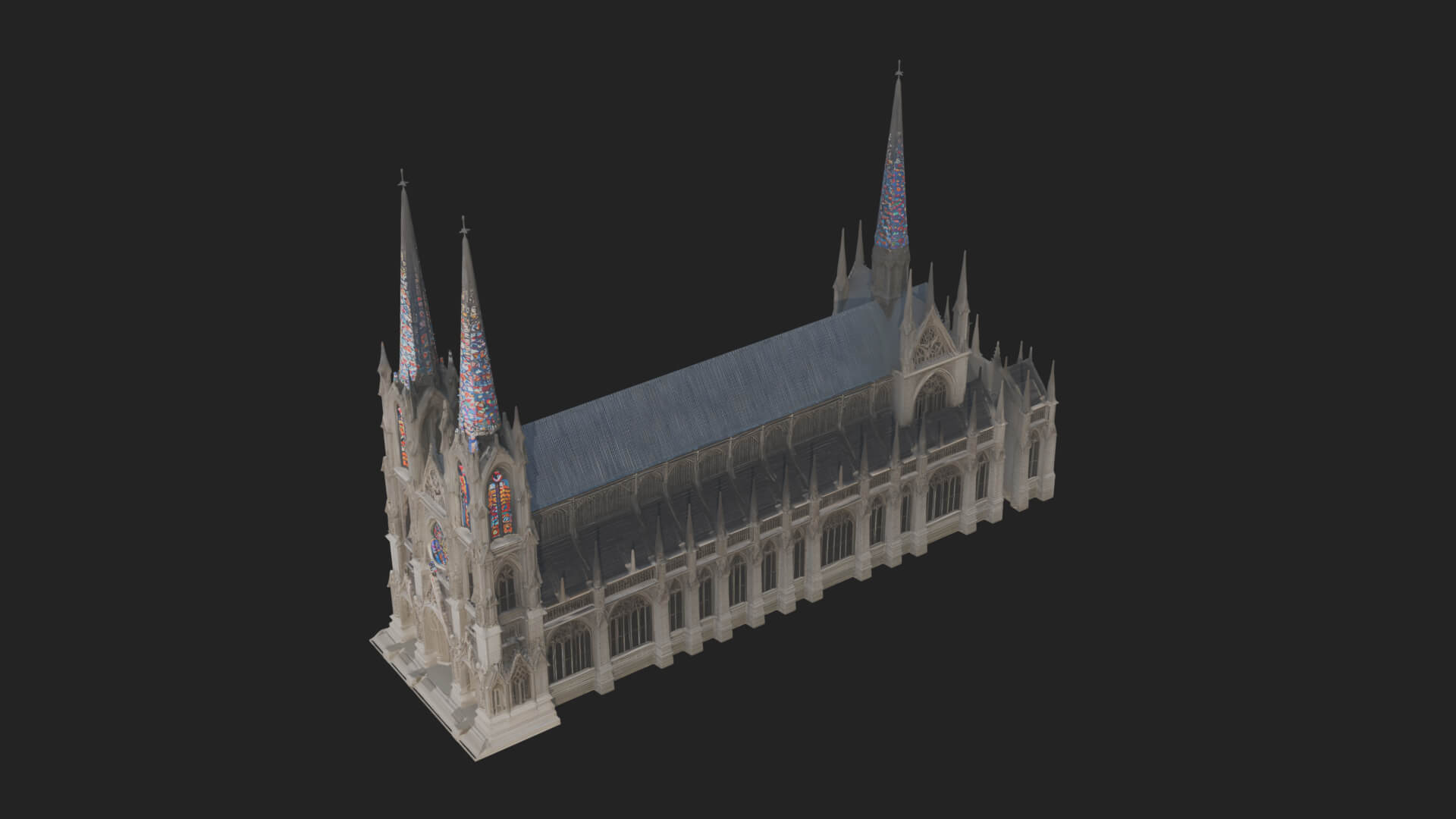 Gothic Cathedral Tower Model Design 9 3D Print Model 3D Model