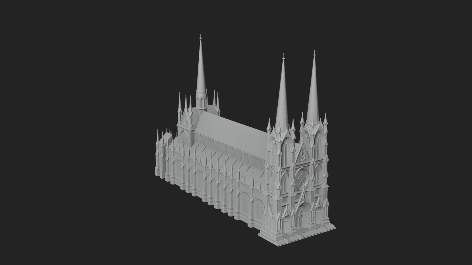 Gothic Cathedral Tower Model Design 9 3D Print Model 3D Model