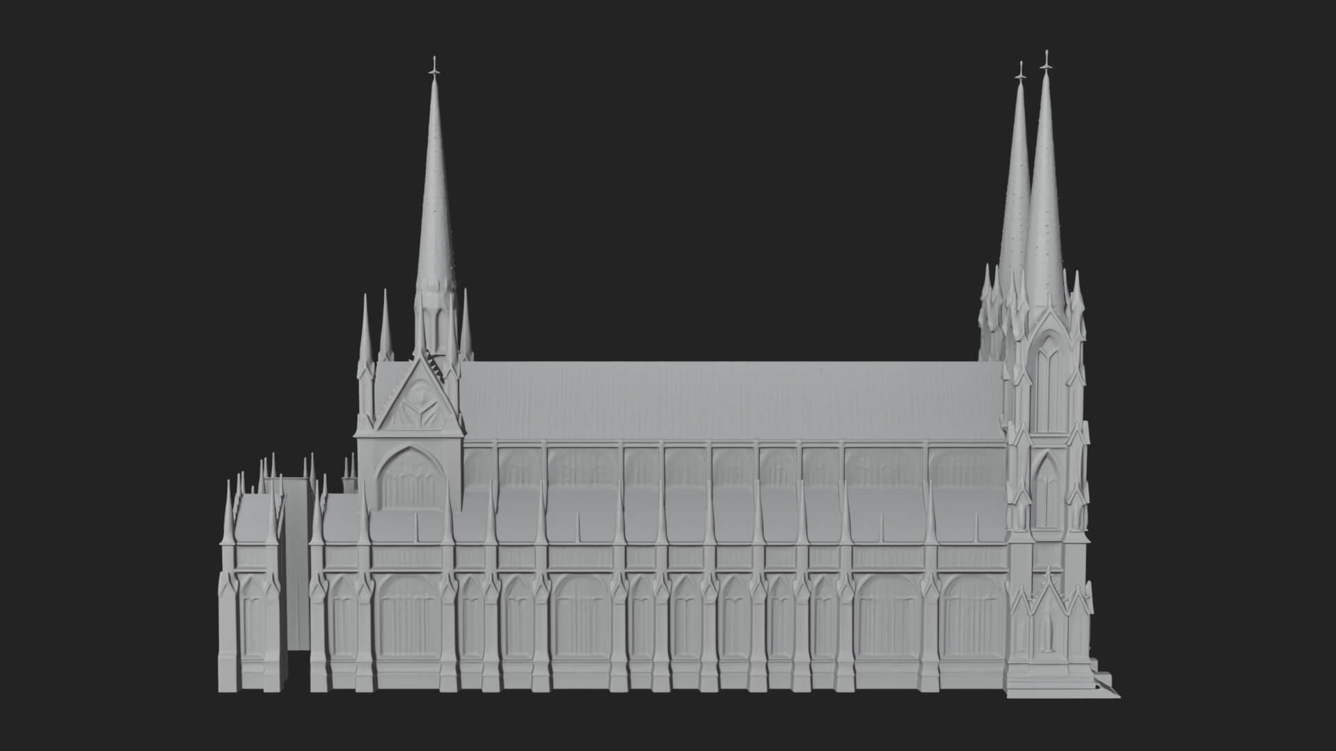 Gothic Cathedral Tower Model Design 9 3D Print Model 3D Model
