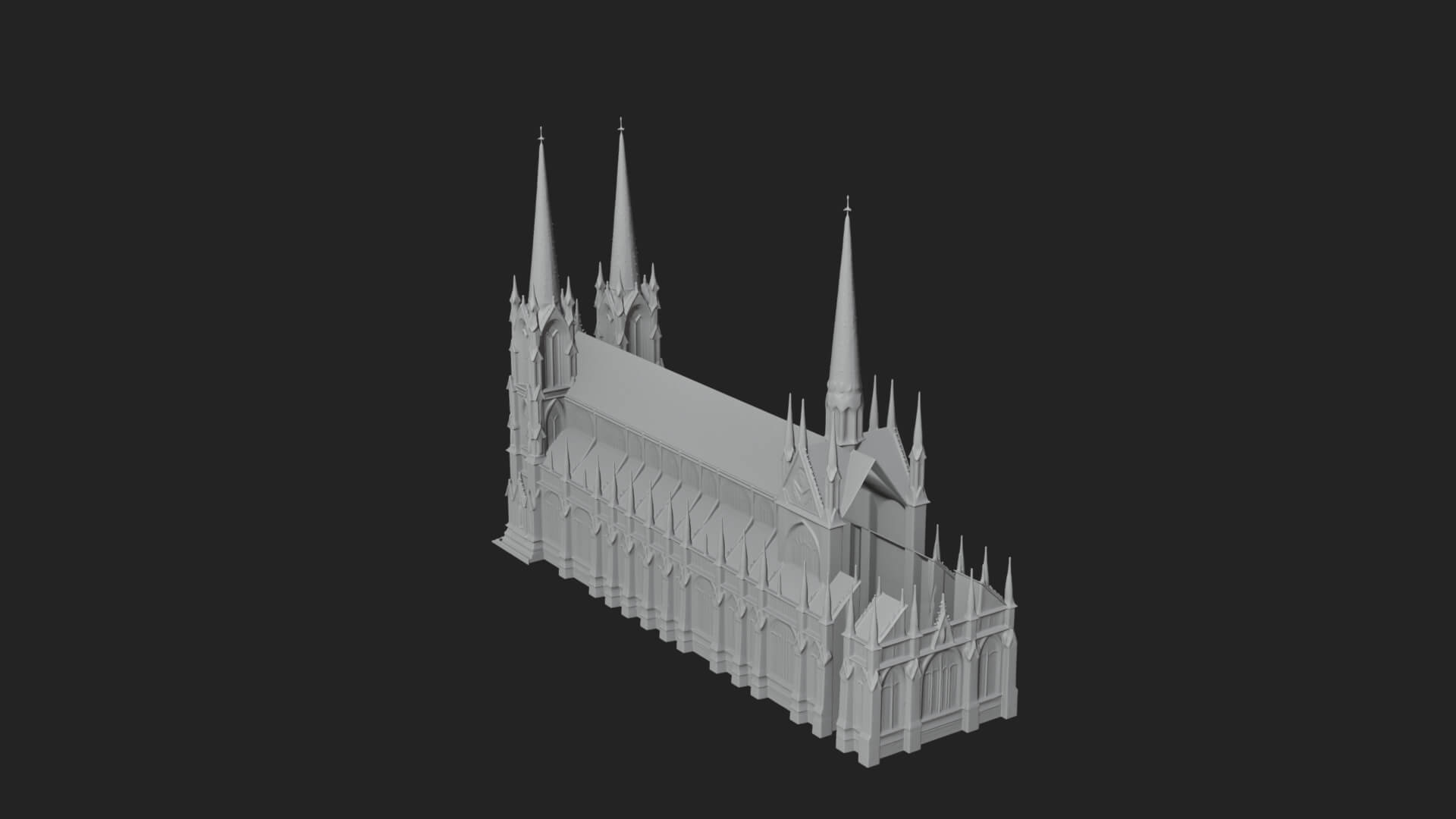 Gothic Cathedral Tower Model Design 9 3D Print Model 3D Model