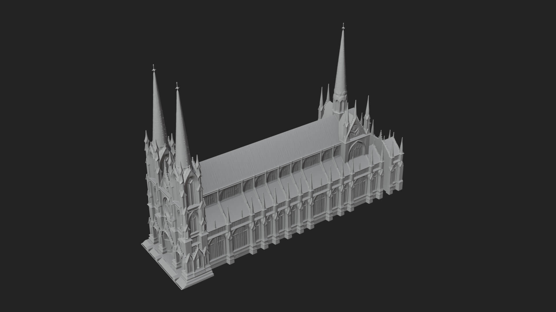 Gothic Cathedral Tower Model Design 9 3D Print Model 3D Model