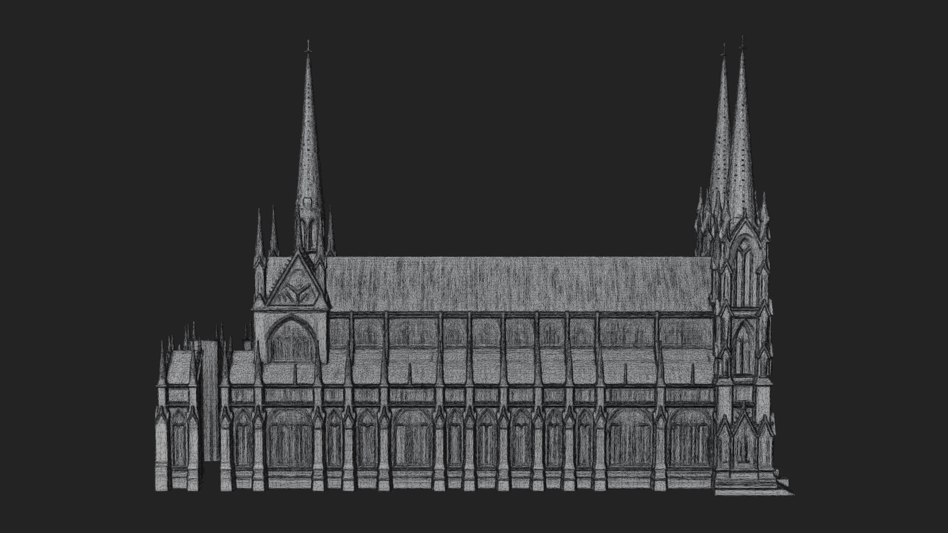Gothic Cathedral Tower Model Design 9 3D Print Model 3D Model
