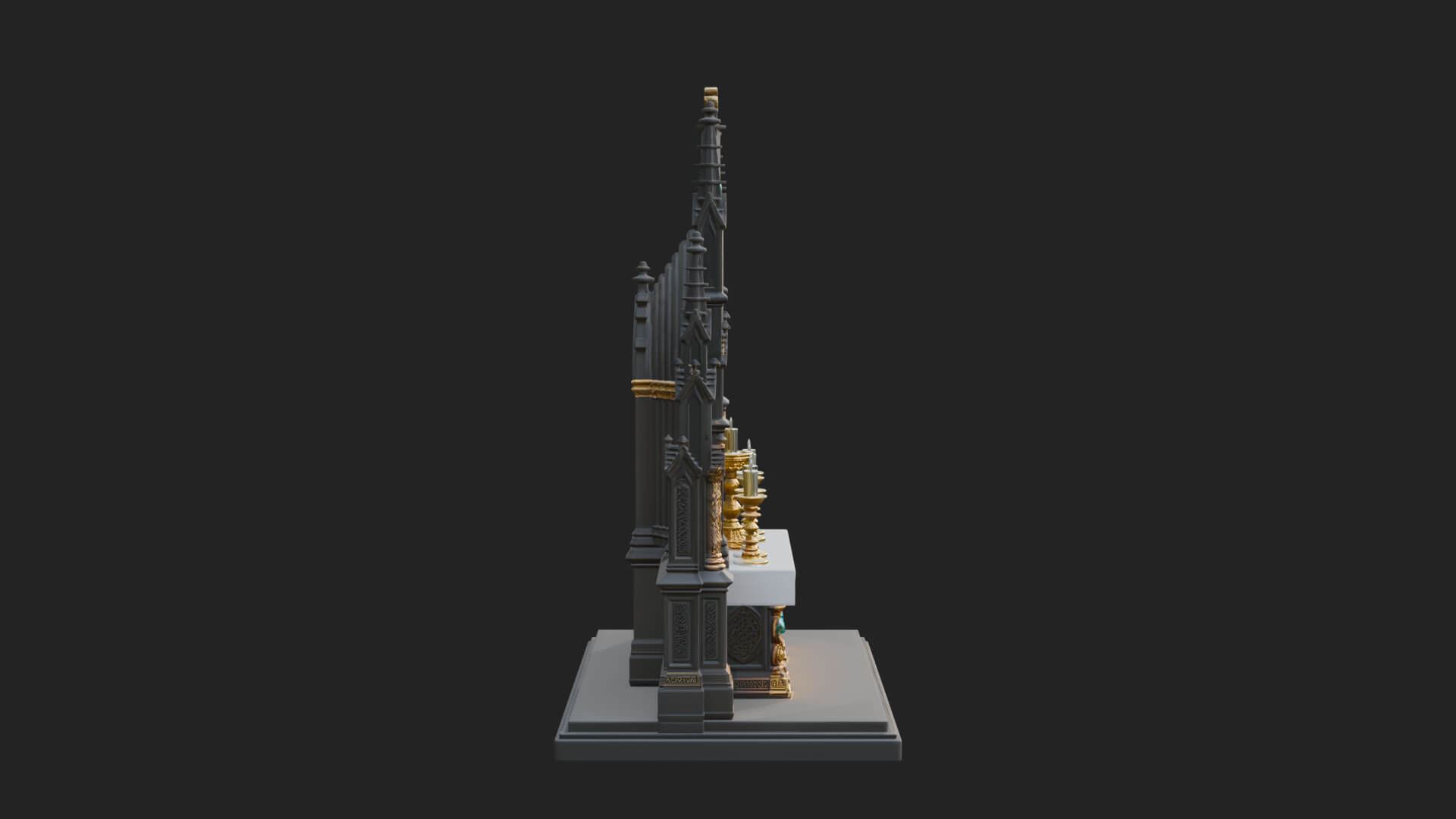 Gothic Church Altar Model Design 1 3D Print Model 3D Model