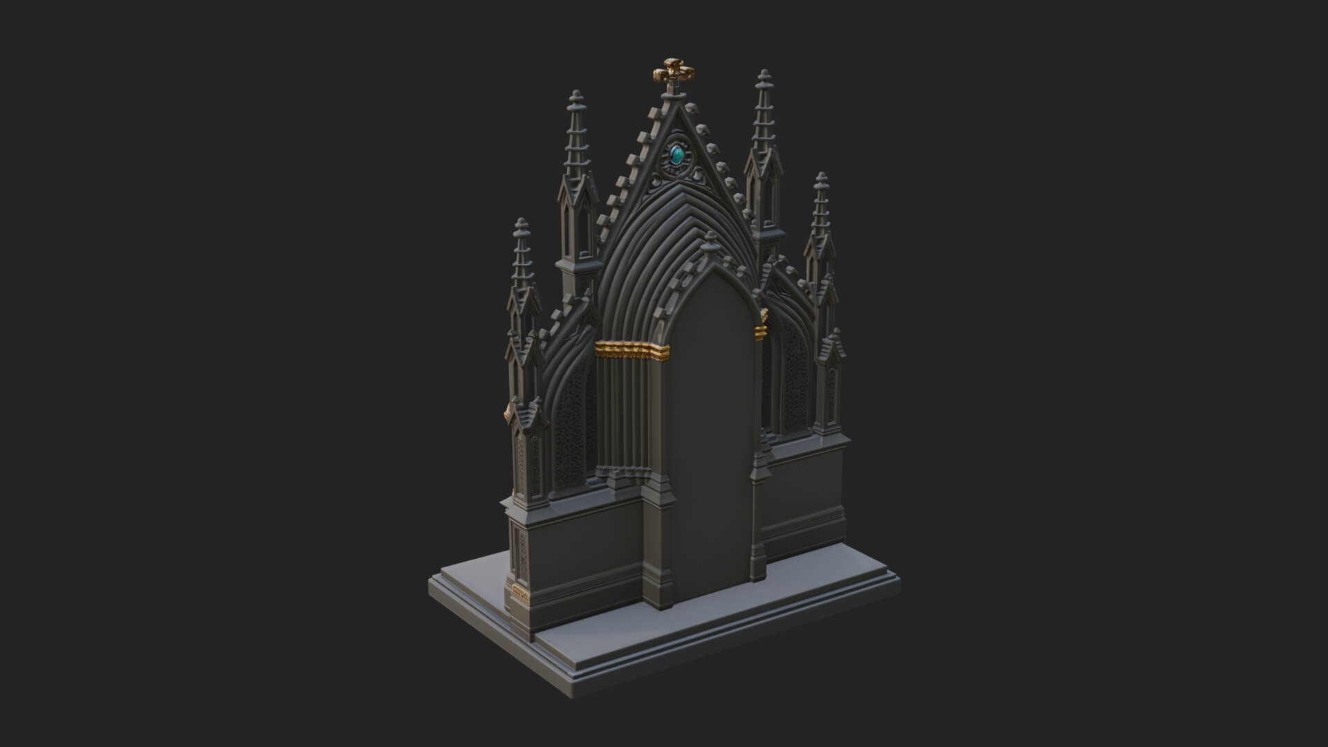 Gothic Church Altar Model Design 1 3D Print Model 3D Model