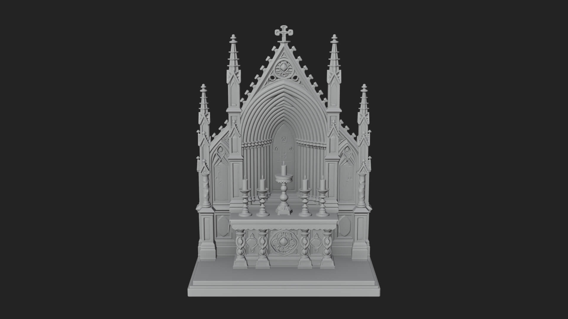 Gothic Church Altar Model Design 1 3D Print Model 3D Model