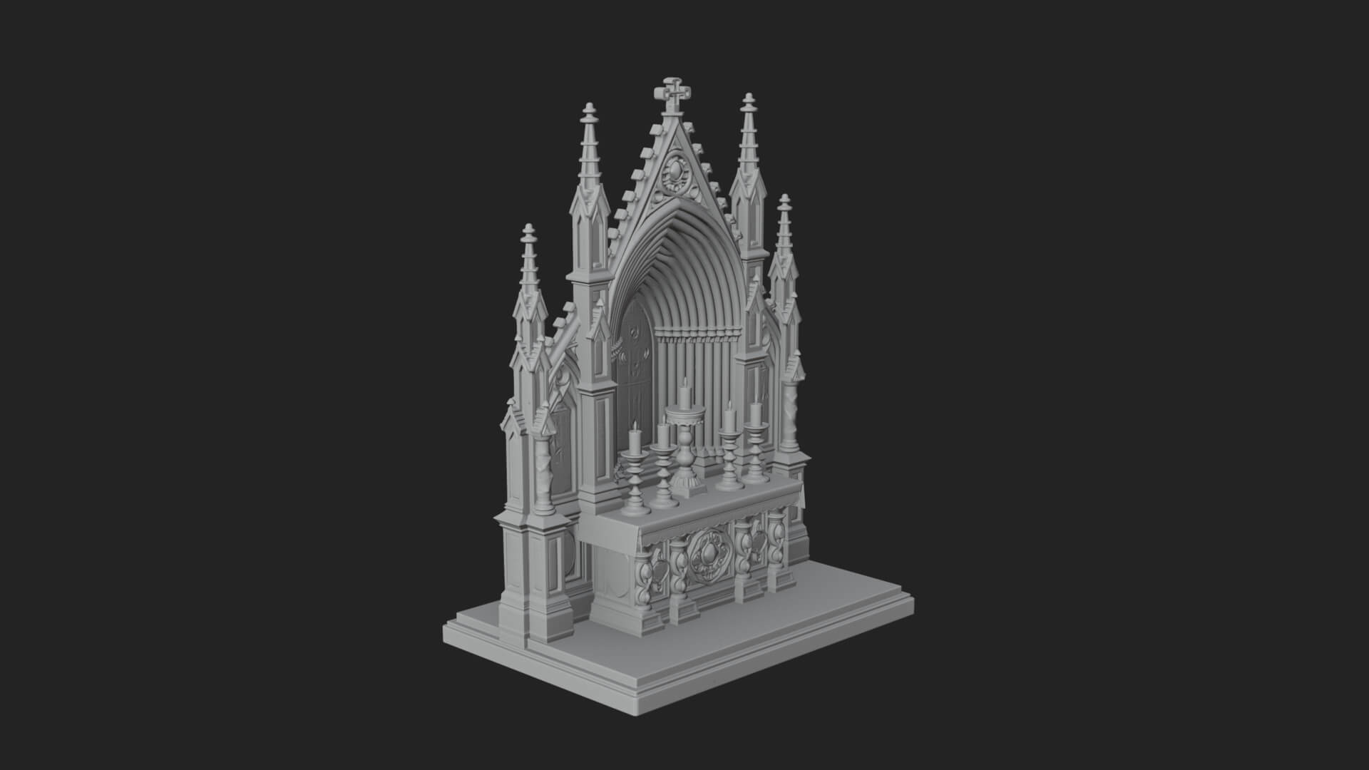 Gothic Church Altar Model Design 1 3D Print Model 3D Model