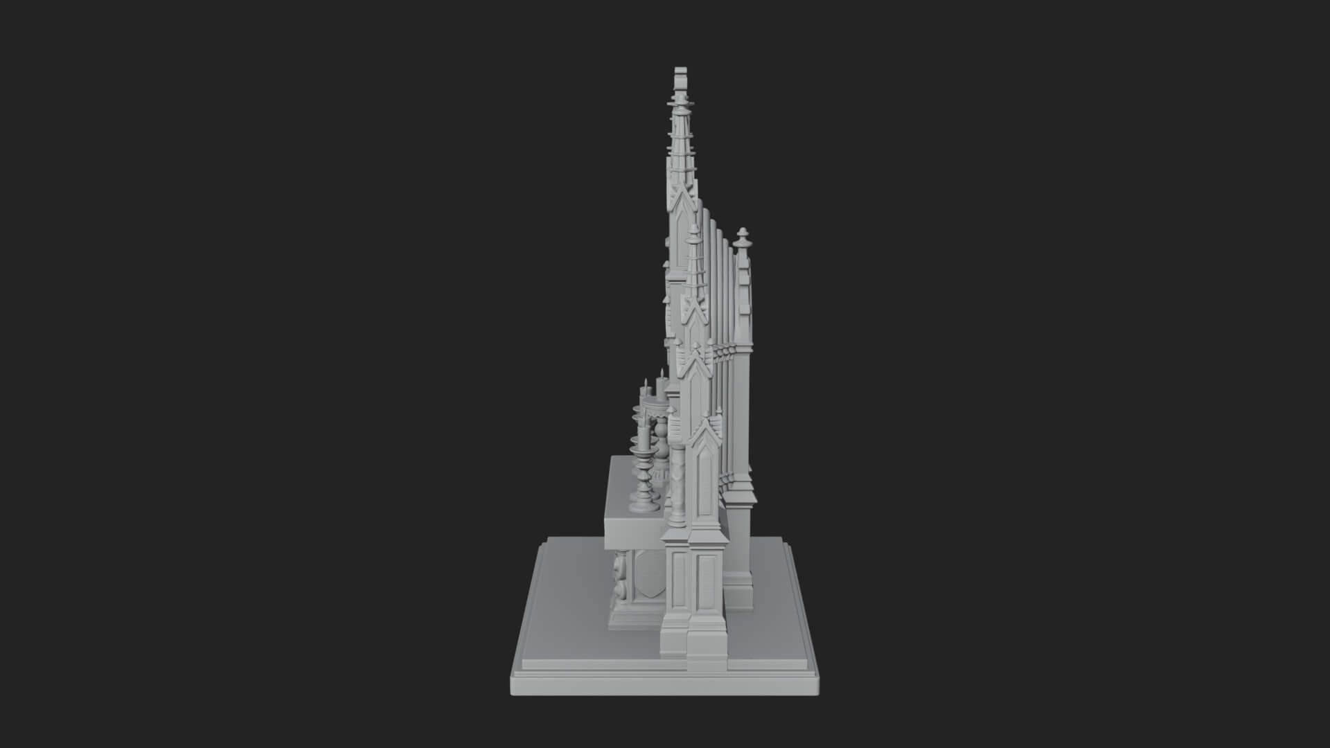 Gothic Church Altar Model Design 1 3D Print Model 3D Model