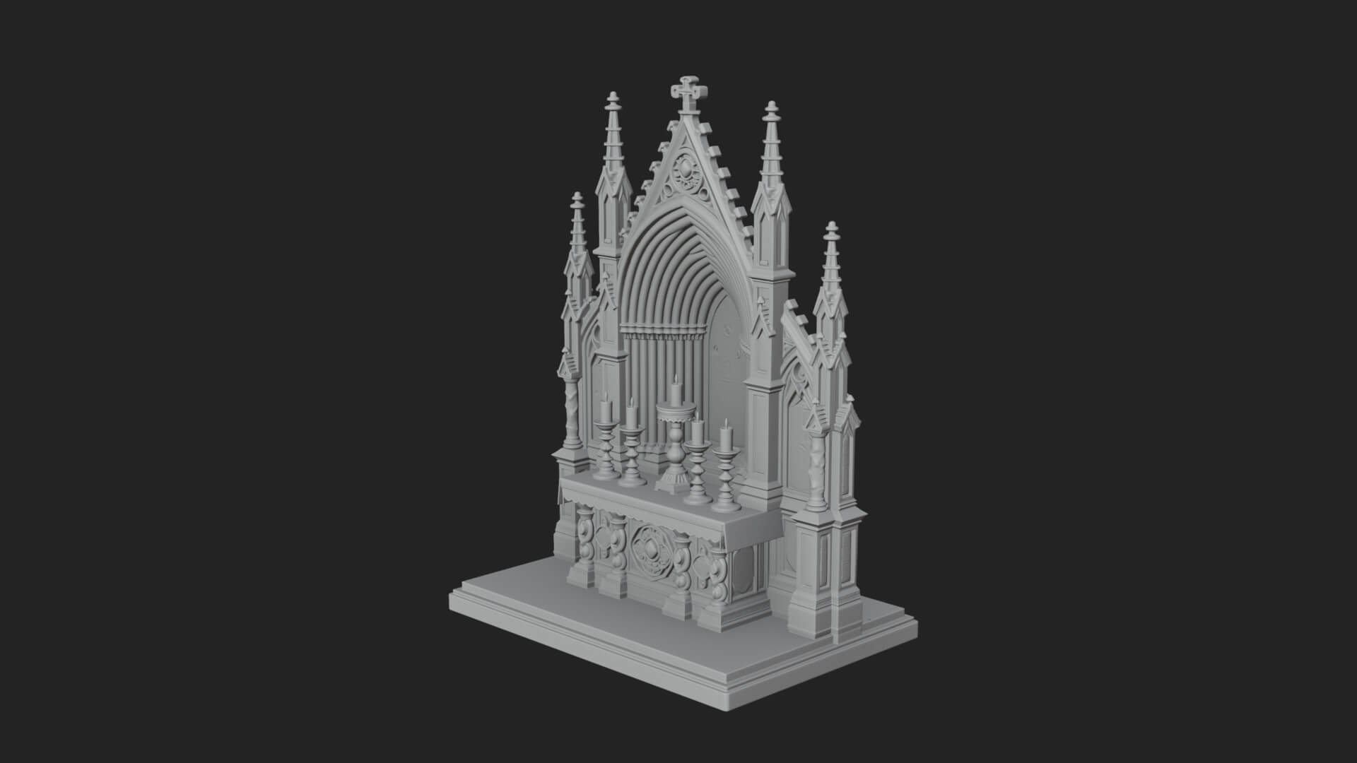 Gothic Church Altar Model Design 1 3D Print Model 3D Model