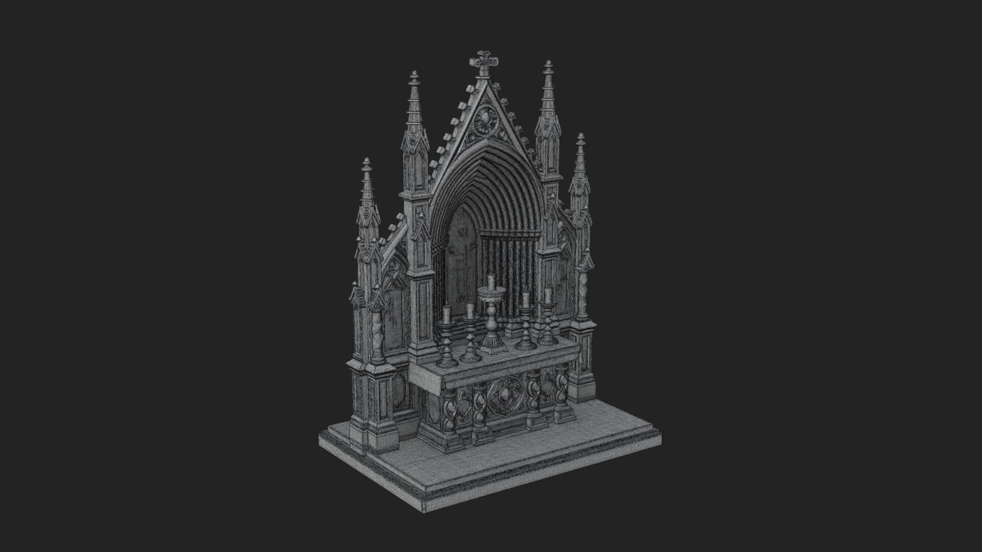 Gothic Church Altar Model Design 1 3D Print Model 3D Model