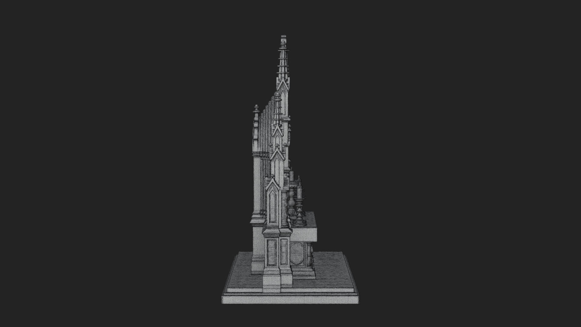 Gothic Church Altar Model Design 1 3D Print Model 3D Model