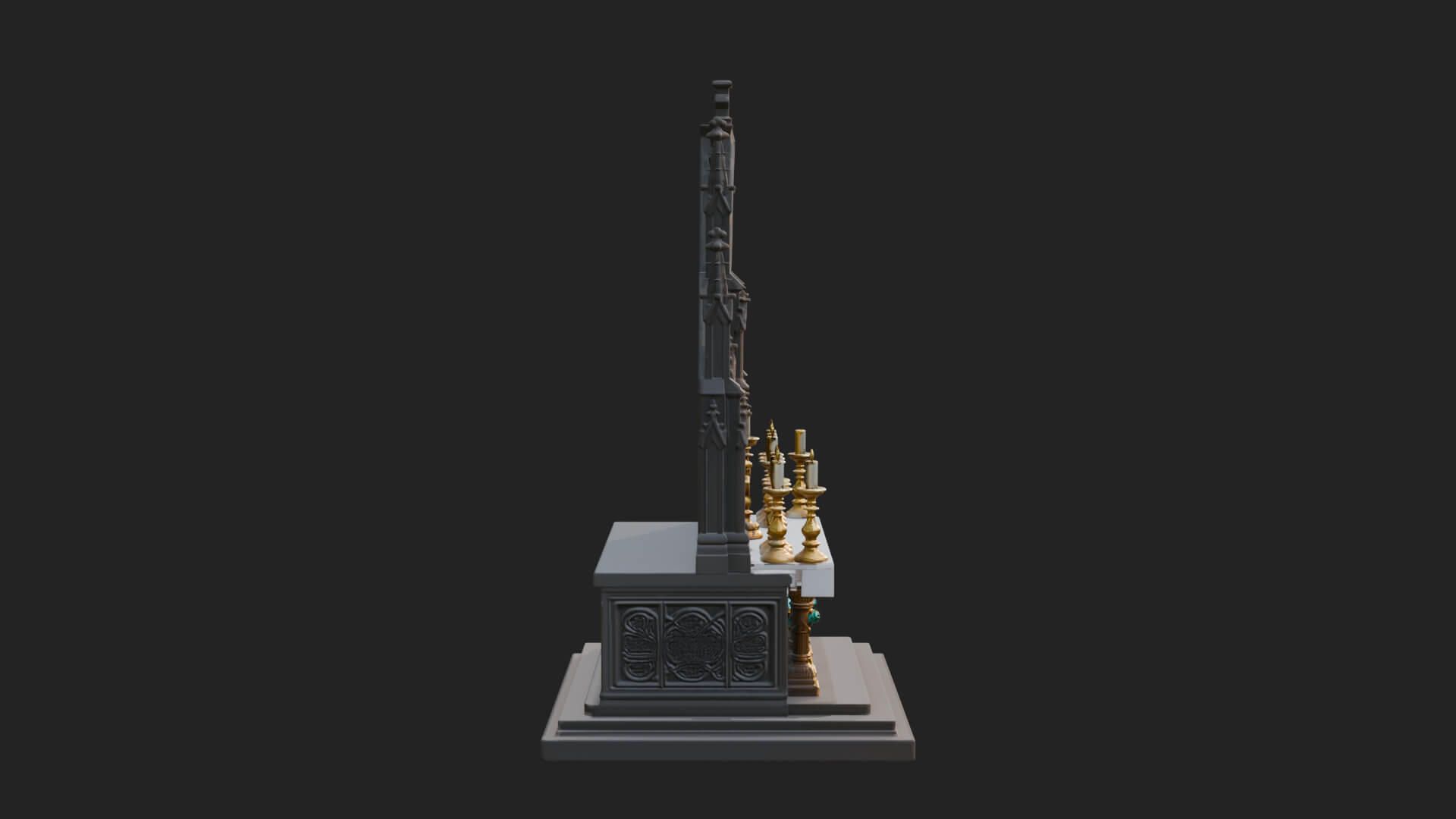 Gothic Church Altar Model Design 2 3D Print Model 3D Model