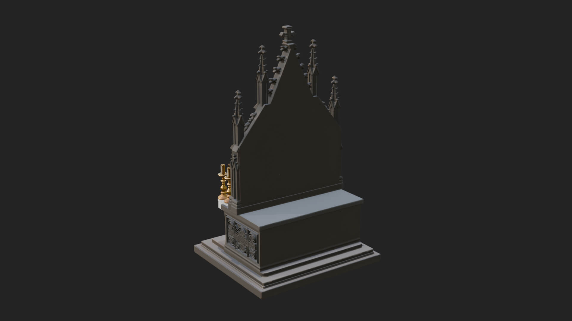 Gothic Church Altar Model Design 2 3D Print Model 3D Model
