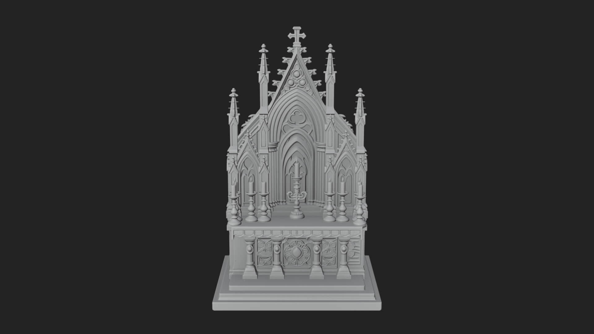 Gothic Church Altar Model Design 2 3D Print Model 3D Model