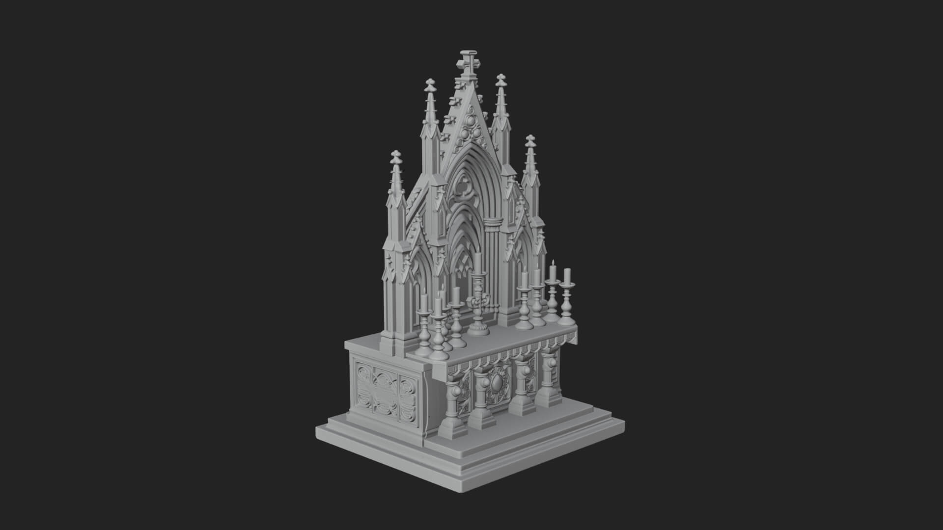 Gothic Church Altar Model Design 2 3D Print Model 3D Model