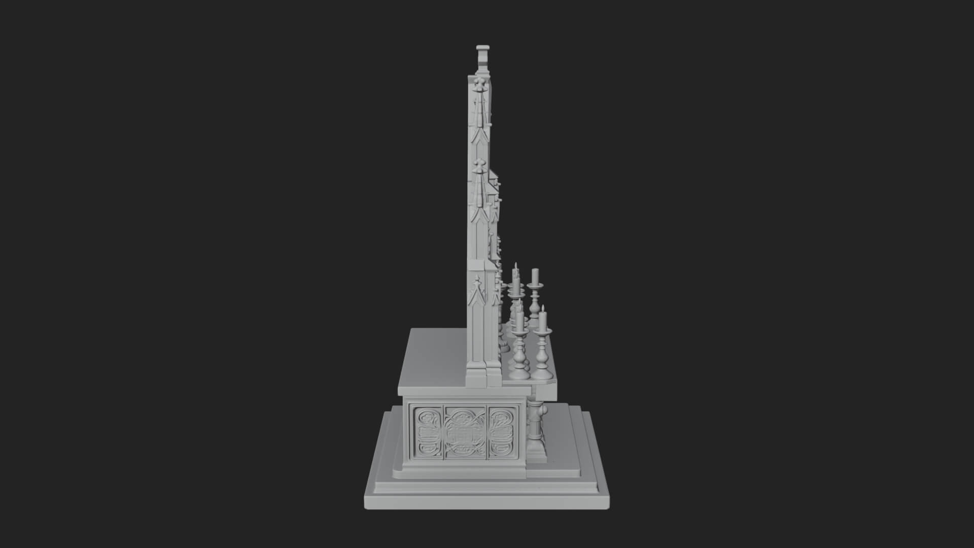Gothic Church Altar Model Design 2 3D Print Model 3D Model