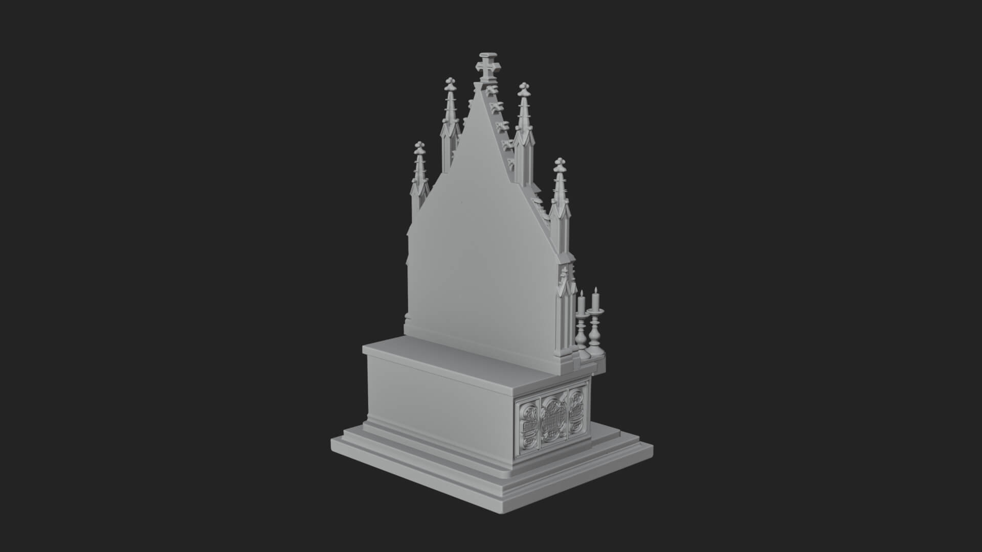 Gothic Church Altar Model Design 2 3D Print Model 3D Model